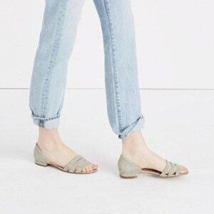 Madewell The Leila Suede Light Green Strappy D'Orsay Sandals Women's Size 8.5